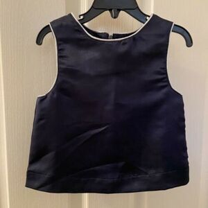 Imoga Bella Tank Top Navy Blue Silver Trim Girls Size 4 NWT